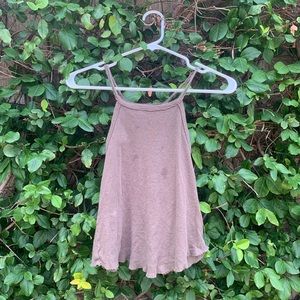 Free People army green tank with fun back!